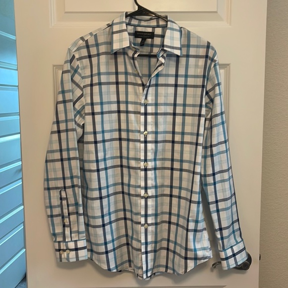 Banana Republic No Iron Plaid Dress Shirt - Picture 1 of 3